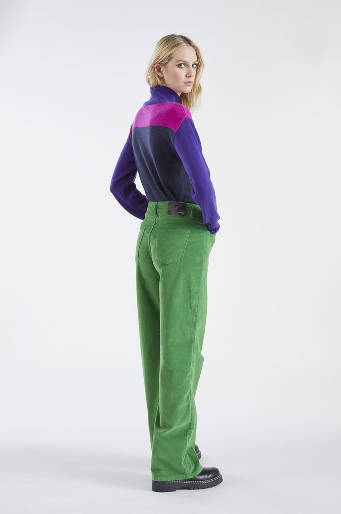 CAFèNOIR pantaloni donna palazzo velluto liscio C7JP0069 G001 VERDE inverno  2022