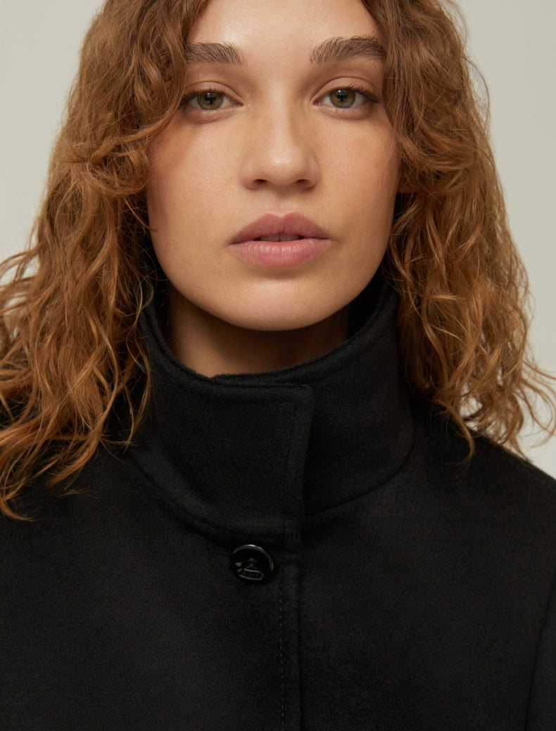 PENNYBLACK cappotto donna lana collo alto LIZ 2521016013200 010 NERO inverno 2025