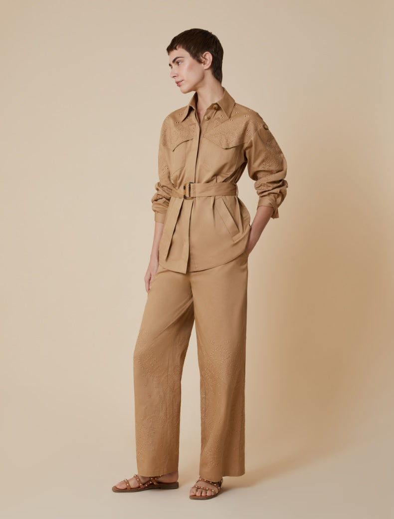 PENNYBLACK pantaloni donna dritto cotone TAMARO 2511131013200 001 CAMMELLO estate 2025