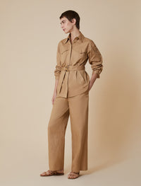 Thumbnail for PENNYBLACK pantaloni donna dritto cotone TAMARO 2511131013200 001 CAMMELLO estate 2025