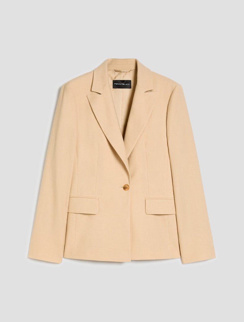 PENNYBLACK giacca donna blazer monopetto PBBVISCHIO 2611041173200 001 BEIGE estate 2026