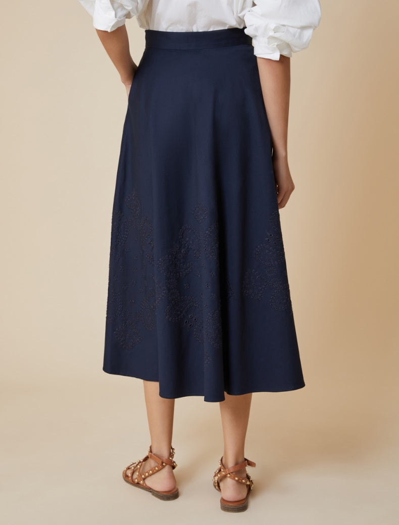 PENNYBLACK gonna donna svasata cotone ricamo NET 2511101013200 002 BLU estate 2025