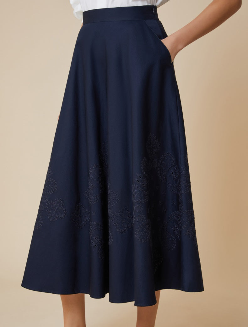 PENNYBLACK gonna donna svasata cotone ricamo NET 2511101013200 002 BLU estate 2025