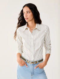 Thumbnail for PENNYBLACK camicia donna cotone righe PBBMARGARET 2611111043200 006 BIANCO VERDE estate 2026