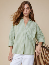 Thumbnail for PENNYBLACK camicia donna righe cotone TICINO 2511111163200 005 VERDE estate 2025