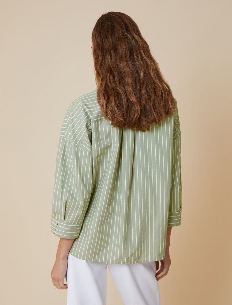 PENNYBLACK camicia donna righe cotone TICINO 2511111163200 005 VERDE estate 2025