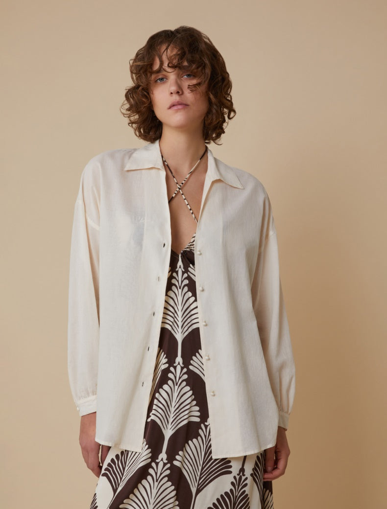 PENNYBLACK camicia donna manica lunga voile cotone GABRIEL 2511111293200 001 AVORIO estate 2025