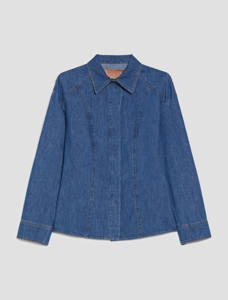 PENNYBLACK camicia donna jeans cotone slim ANTIOPE 2521116073200 001 BLU inverno 2025