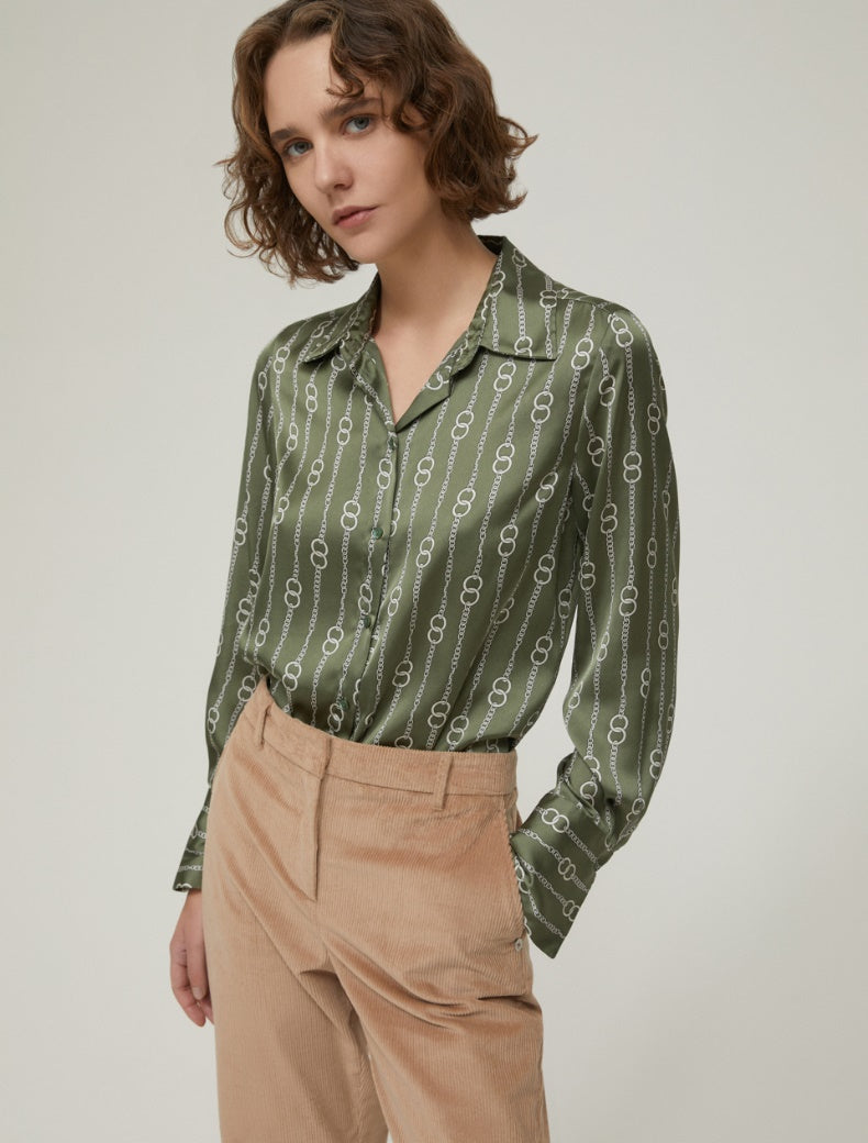 PENNYBLACK camicia donna fantasia raso PARTOUT 2521116183200 005 VERDE inverno 2025