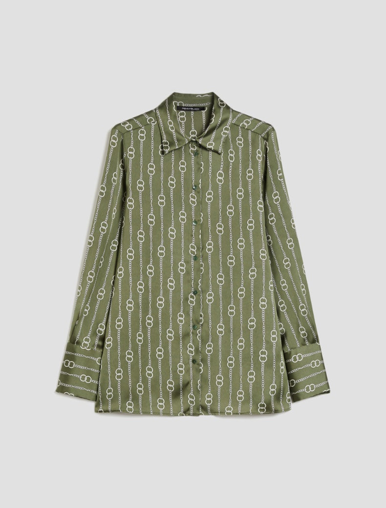 PENNYBLACK camicia donna fantasia raso PARTOUT 2521116183200 005 VERDE inverno 2025