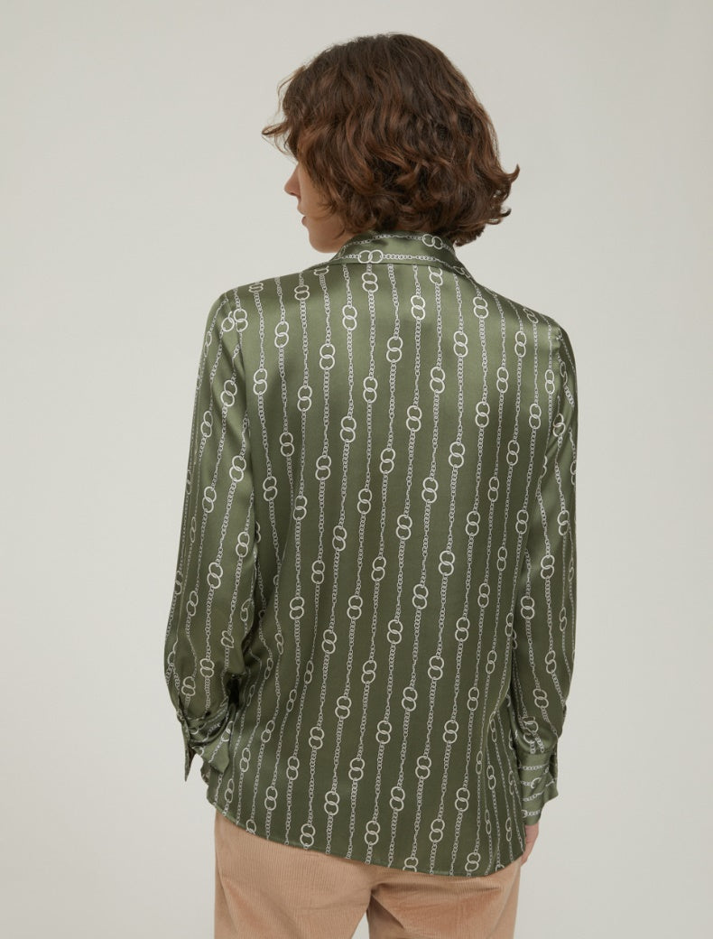PENNYBLACK camicia donna fantasia raso PARTOUT 2521116183200 005 VERDE inverno 2025