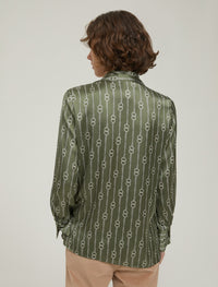 Thumbnail for PENNYBLACK camicia donna fantasia raso PARTOUT 2521116183200 005 VERDE inverno 2025