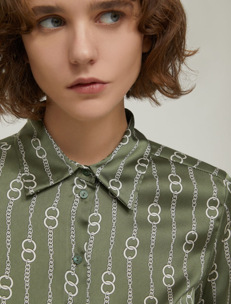 PENNYBLACK camicia donna fantasia raso PARTOUT 2521116183200 005 VERDE inverno 2025