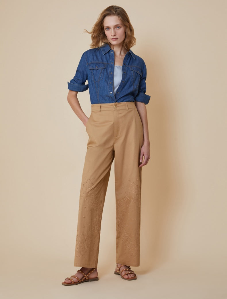 PENNYBLACK pantaloni donna dritto cotone TAMARO 2511131013200 001 CAMMELLO estate 2025