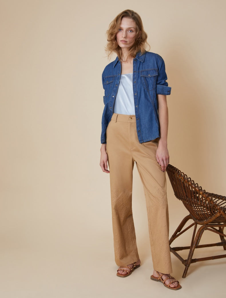 PENNYBLACK pantaloni donna dritto cotone TAMARO 2511131013200 001 CAMMELLO estate 2025