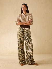 Thumbnail for PENNYBLACK pantaloni donna palazzo viscosa PBBUTILITA 2611131113200 008 VERDE BEIGE estate 2026