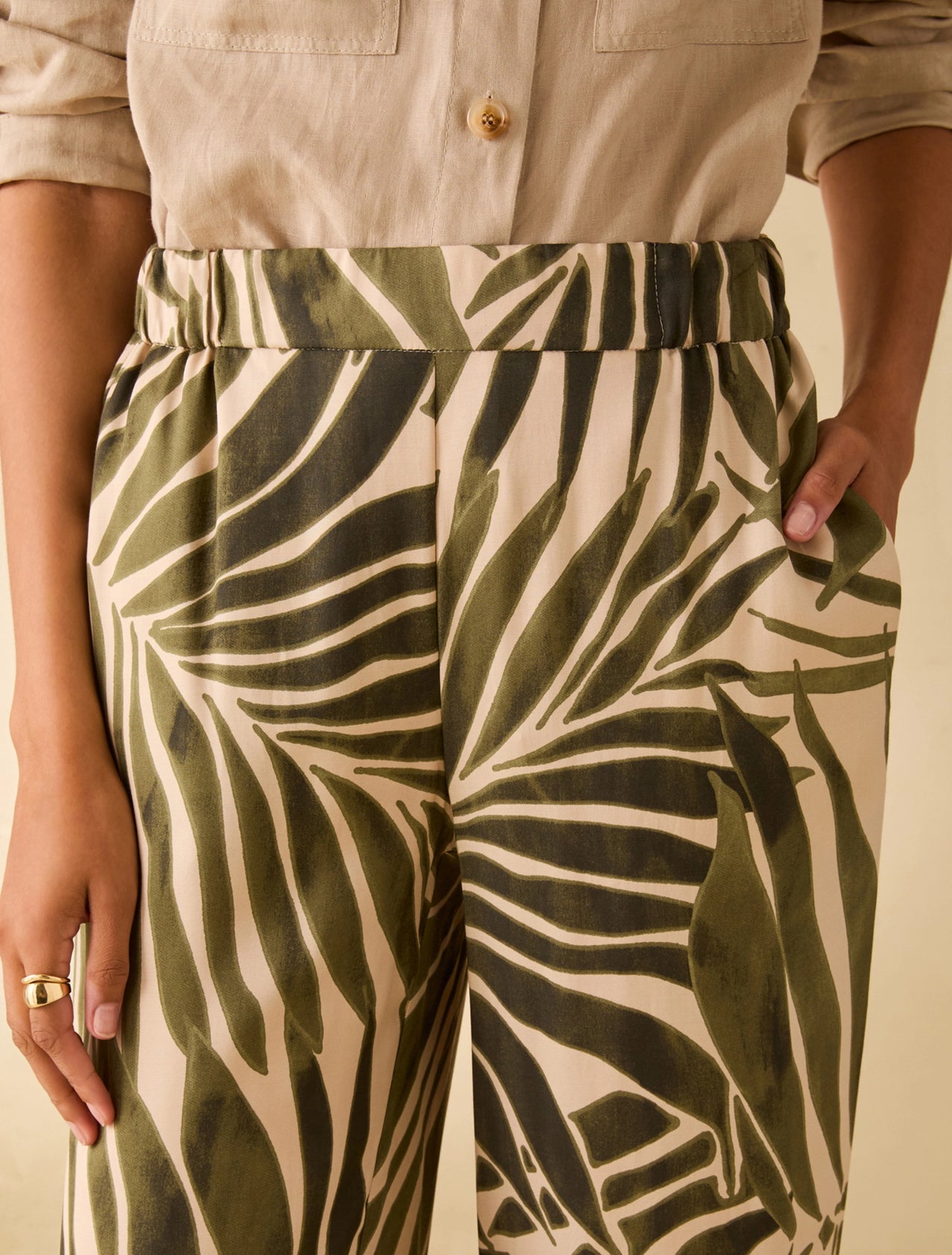 PENNYBLACK pantaloni donna palazzo viscosa PBBUTILITA 2611131113200 008 VERDE BEIGE estate 2026