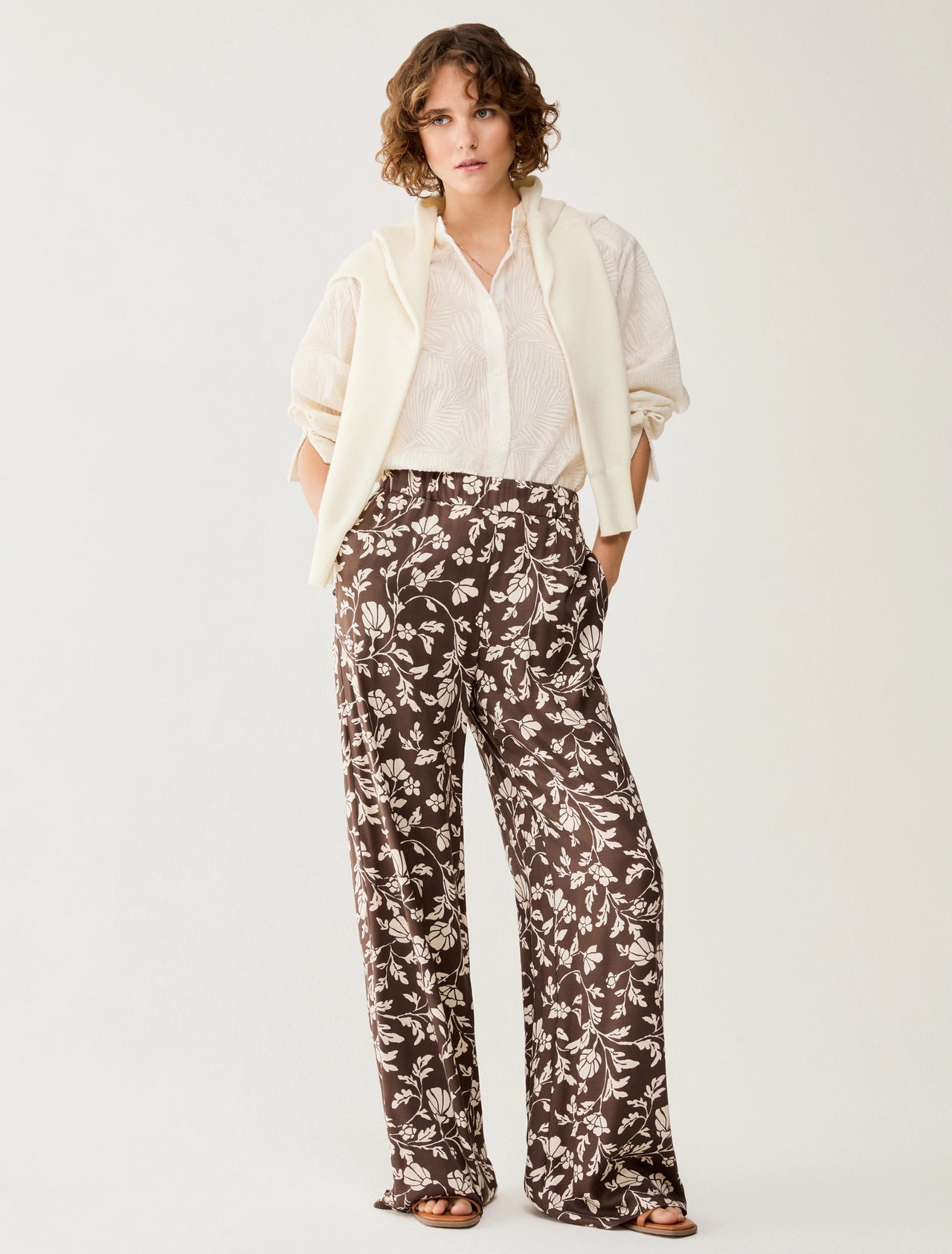 PENNYBLACK pantaloni donna palazzo viscosa PBBUTILITA 2611131113200 010 MARRONE PANNA estate 2026