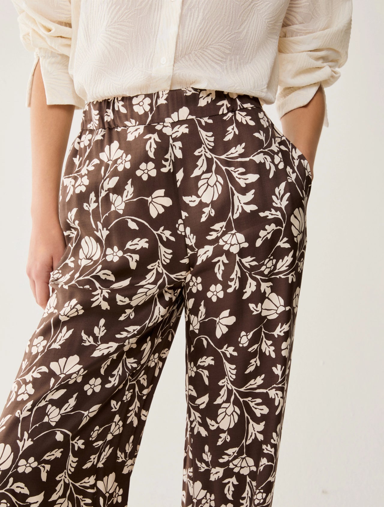 PENNYBLACK pantaloni donna palazzo viscosa PBBUTILITA 2611131113200 010 MARRONE PANNA estate 2026