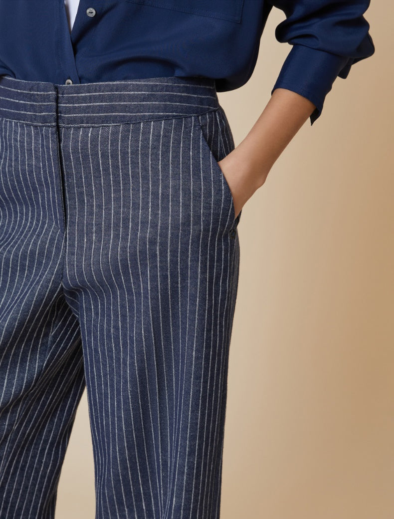 PENNYBLACK pantaloni donna palazzo cotone lino NAGE 2511131173200 005 BLU estate 2025