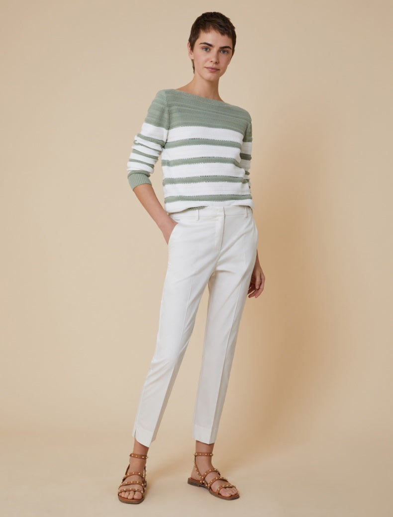PENNYBLACK pantaloni donna slim raso cotone KARTAL 2511131183200 001 AVORIO estate 2025