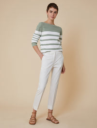 Thumbnail for PENNYBLACK pantaloni donna slim raso cotone KARTAL 2511131183200 001 AVORIO estate 2025