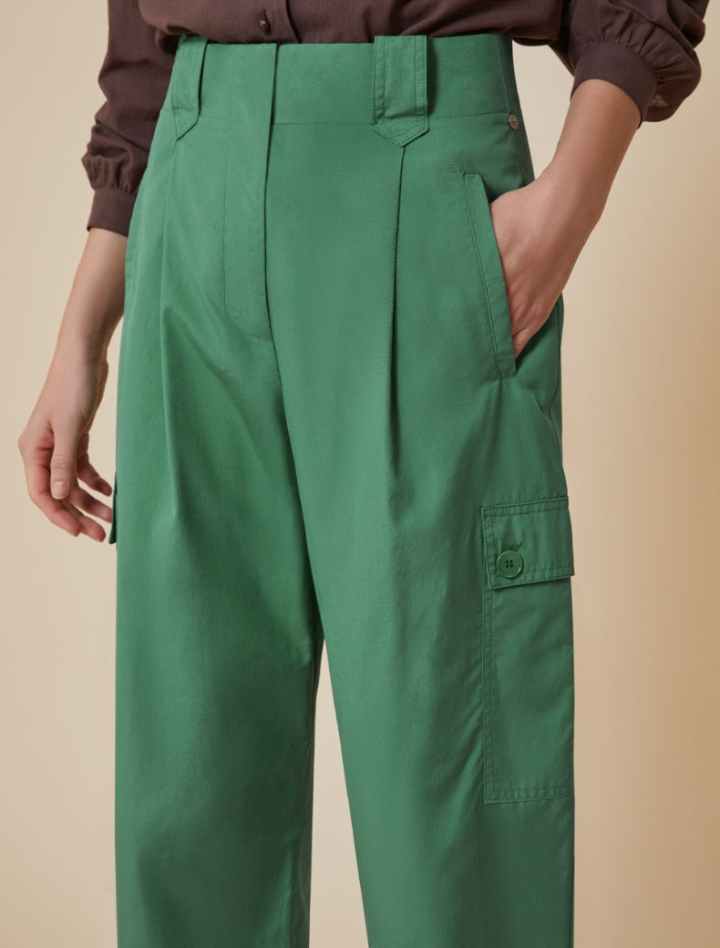 PENNYBLACK pantaloni donna cotone cargo tasche DIRITTO 2511131253200 009 VERDE estate 2025