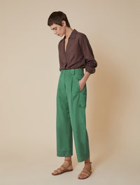 Thumbnail for PENNYBLACK pantaloni donna cotone cargo tasche DIRITTO 2511131253200 009 VERDE estate 2025