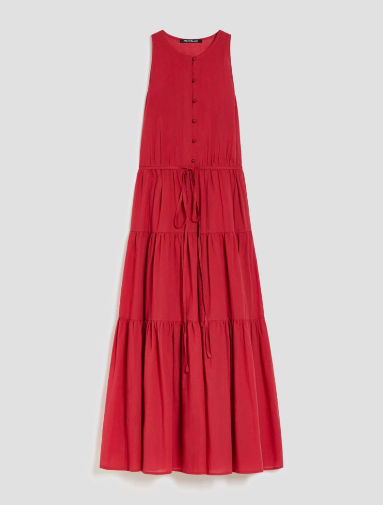 PENNYBLACK abito donna lungo balze cotone CEDRO 2511221253200 005 ROSSO estate 2025