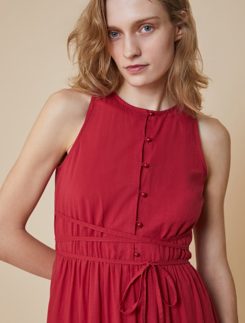 PENNYBLACK abito donna lungo balze cotone CEDRO 2511221253200 005 ROSSO estate 2025