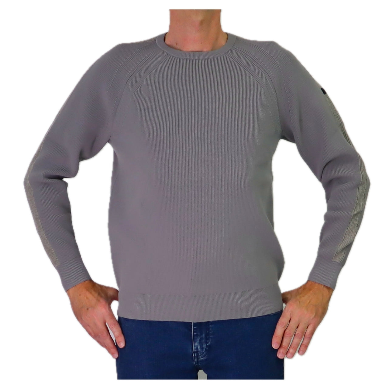 SH ZERO maglione uomo tessuto tecnico girocollo POP MIX ROUND 4M8311 GREY GRIGIO inverno 2025