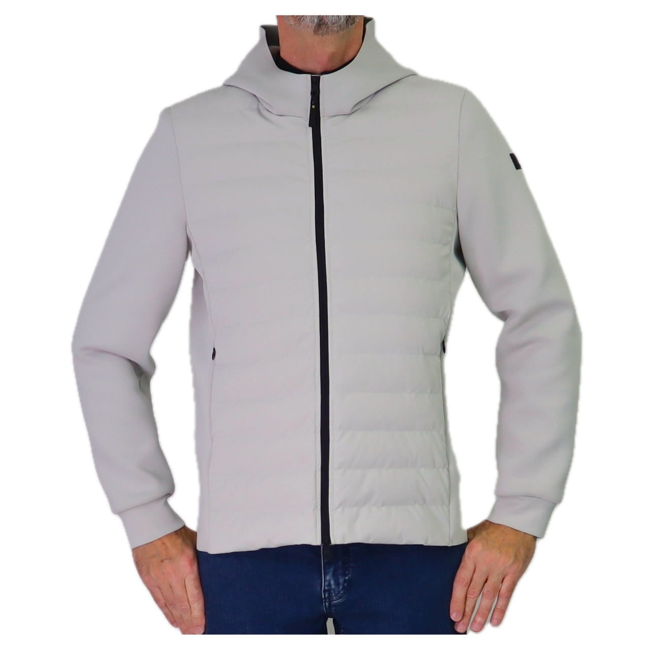 SH ZERO giubbotto uomo cappuccio 100 grammi HYBRID HOOD 4C3902 MOON GRIGIO inverno 2025