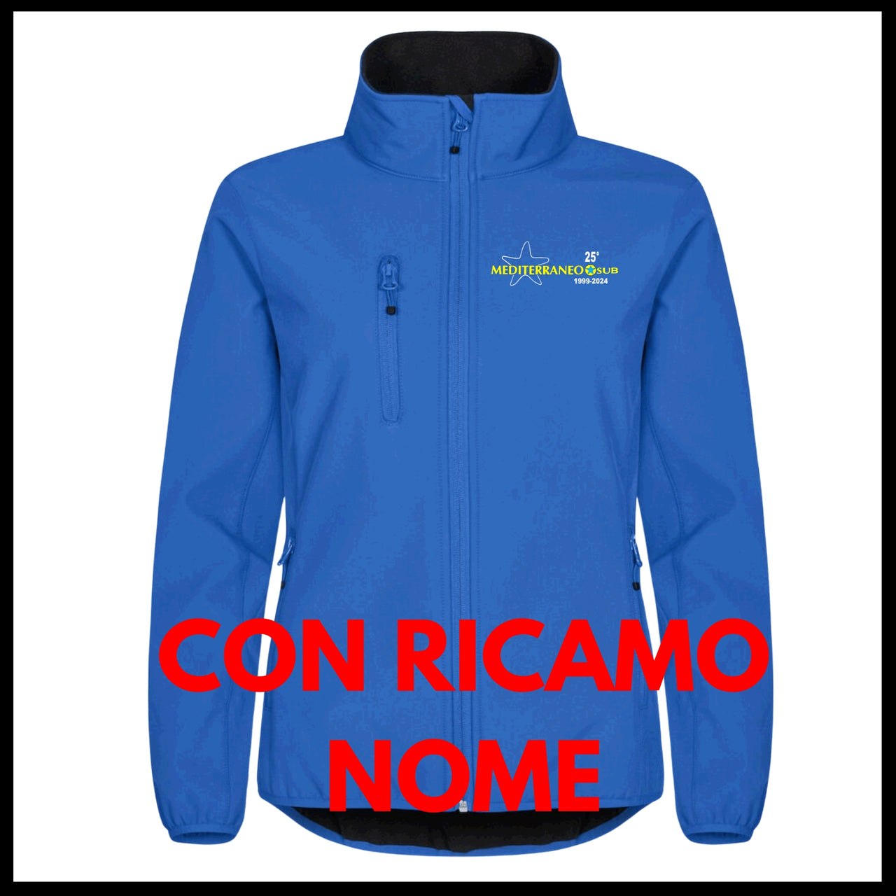MEDITERRANEO SUB bomber in neoprene DONNA con ricamo logo anniversario 25 anni e RICAMO del NOME