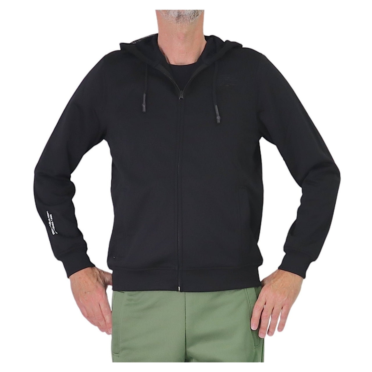 ERREA' REPUBLIC felpa uomo full zip cappuccio poliestere NO LOGO R32G0A0Z00120 NERO inverno 2025