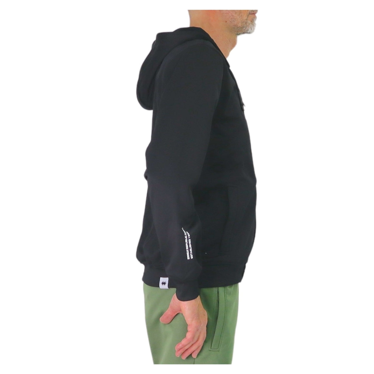ERREA' REPUBLIC felpa uomo full zip cappuccio poliestere NO LOGO R32G0A0Z00120 NERO inverno 2025