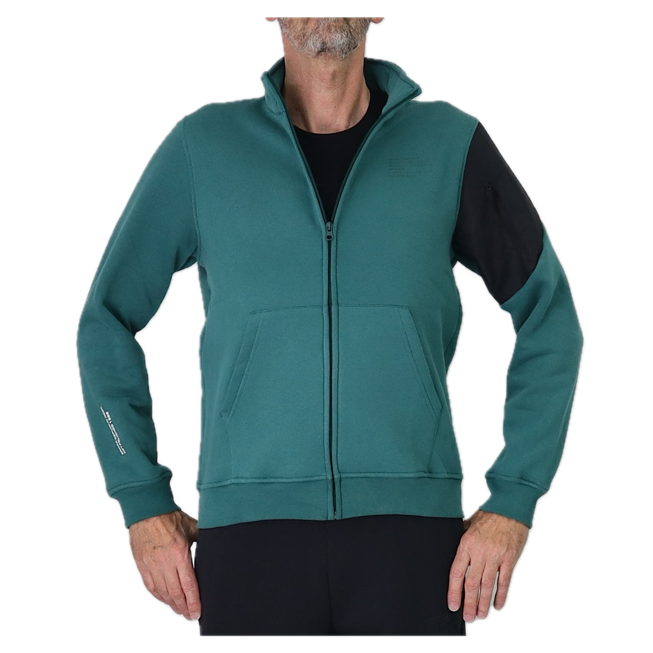 ERREA' REPUBLIC felpa uomo full zip cotone NO LOGO R32G0Z0Z45420 VERDE inverno 2025