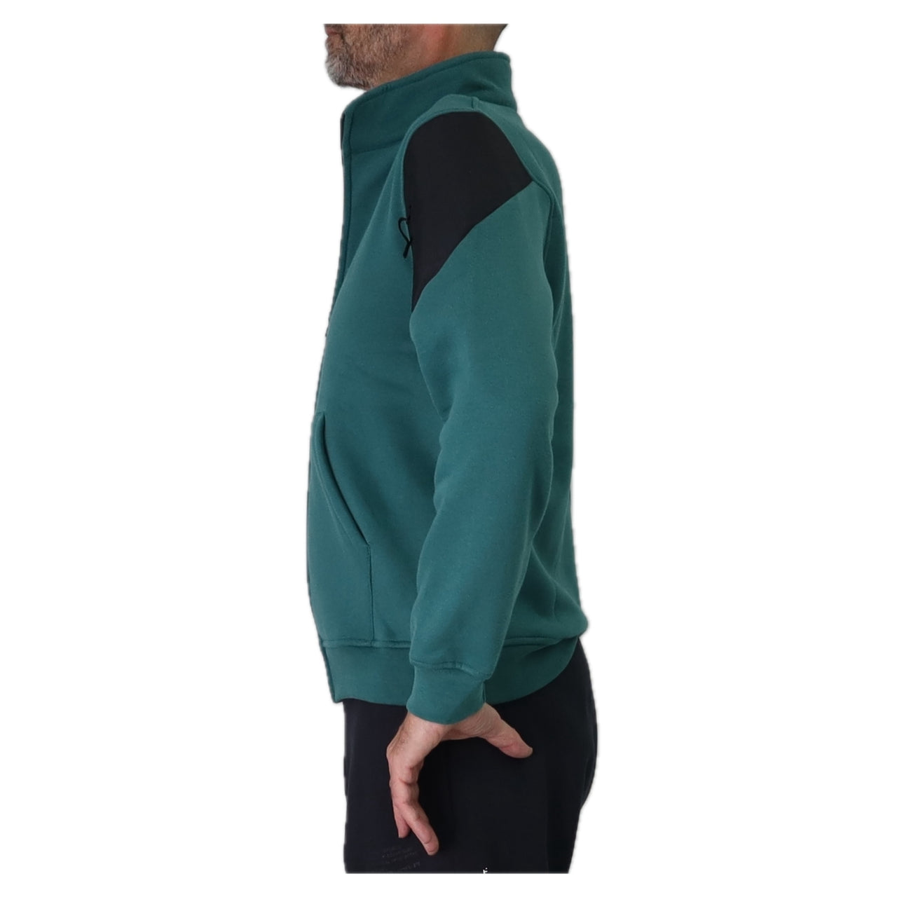 ERREA' REPUBLIC felpa uomo full zip cotone NO LOGO R32G0Z0Z45420 VERDE inverno 2025