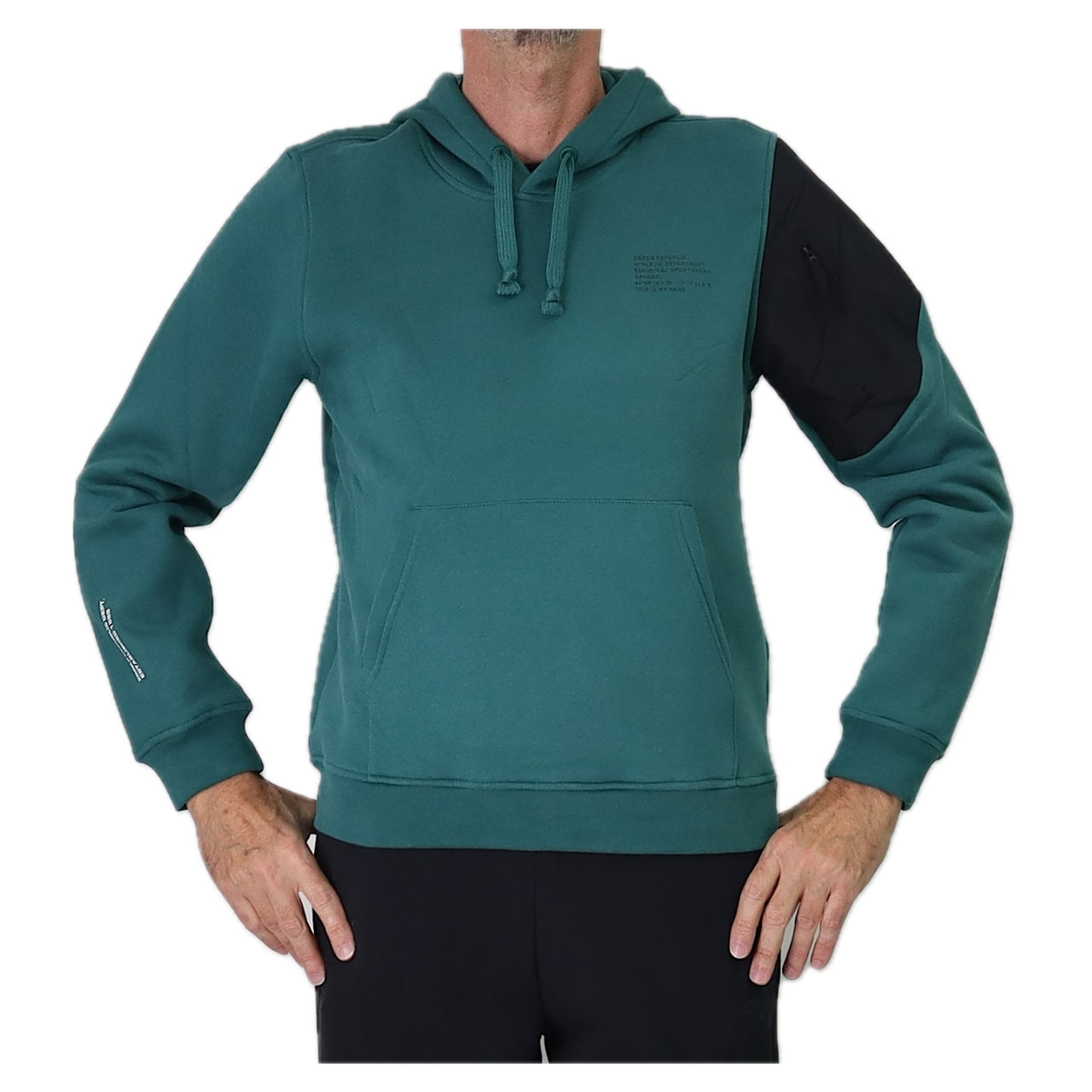 ERREA' REPUBLIC felpa uomo cappuccio cotone NO LOGO R32G0X0Z45420 VERDE inverno 2025