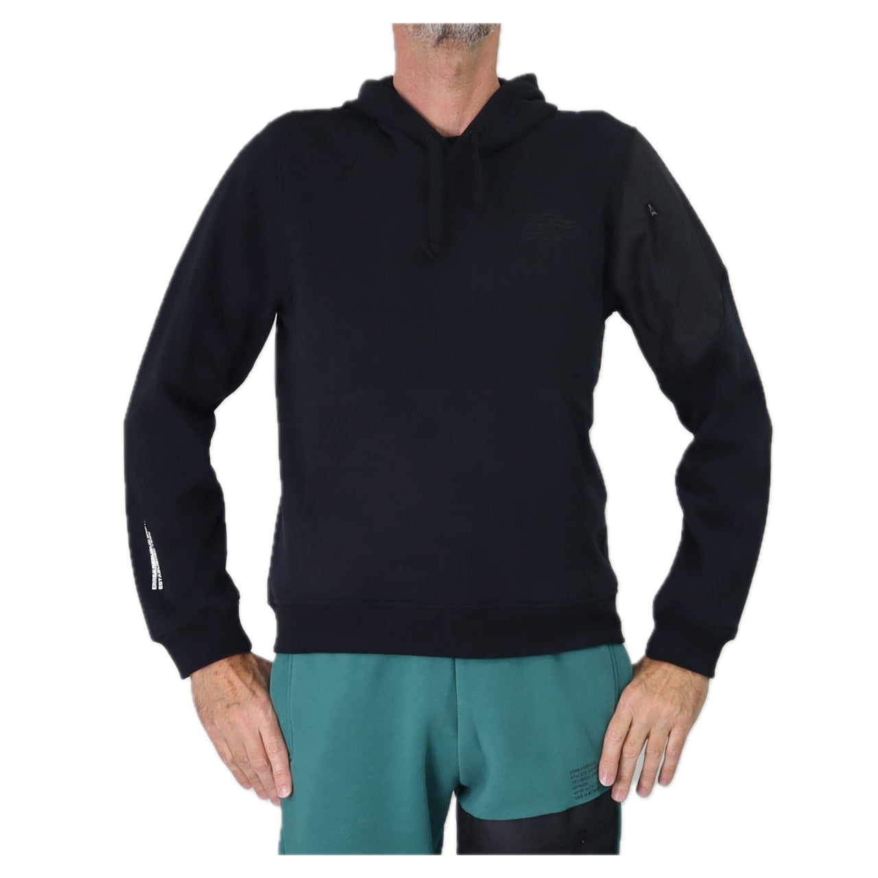 ERREA' REPUBLIC felpa uomo cappuccio cotone NO LOGO R32G0X0Z00120 NERO inverno 2025