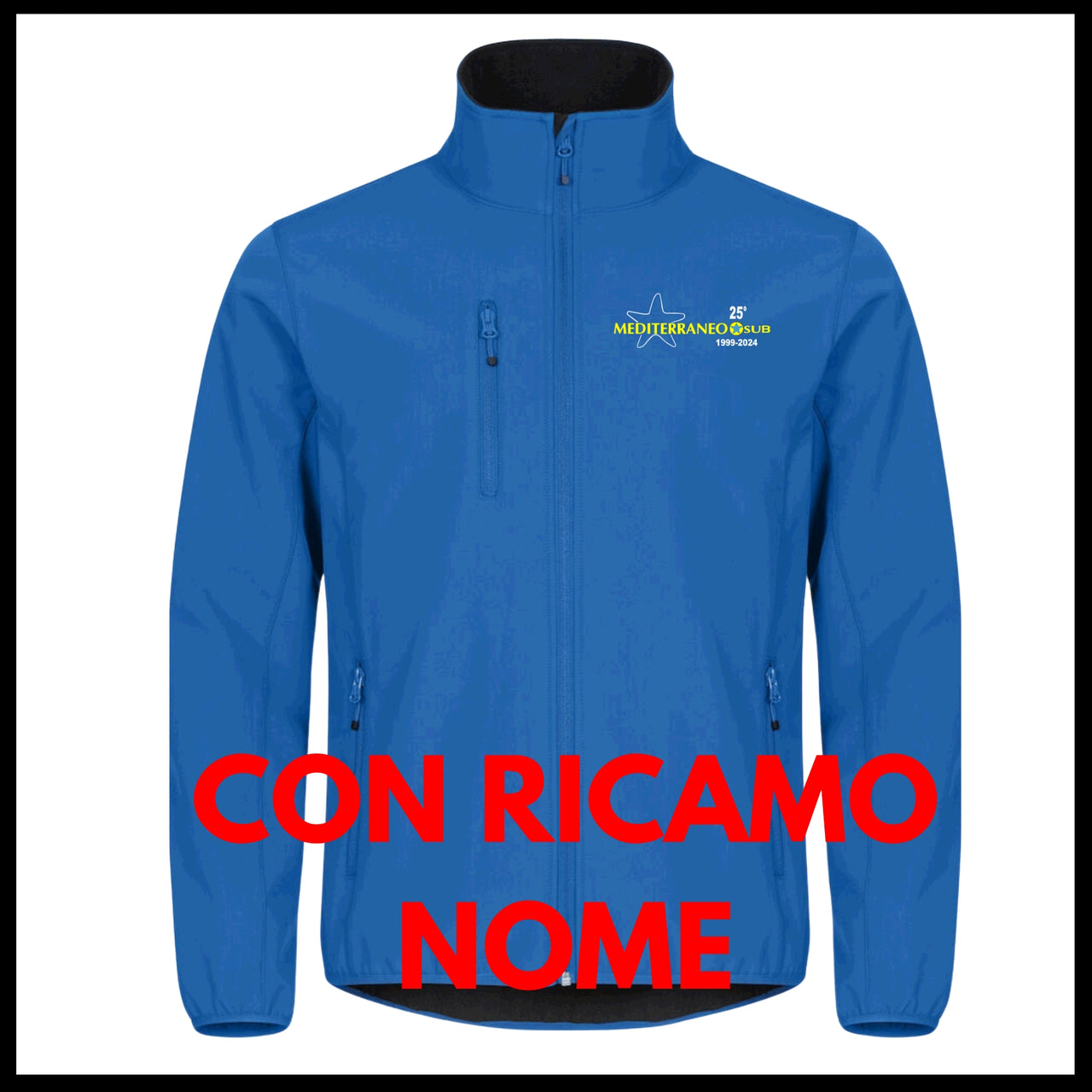 MEDITERRANEO SUB bomber in neoprene UOMO con ricamo logo anniversario 25 anni e RICAMO del NOME