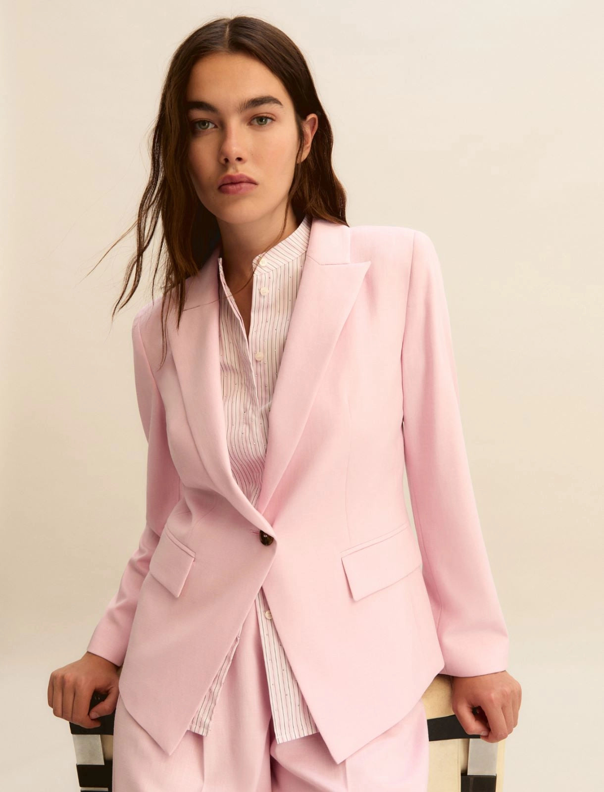 EMME MARELLA giacca donna monopetto viscosa EMMSLOGAN1 26150412112 002 ROSA estate 2026