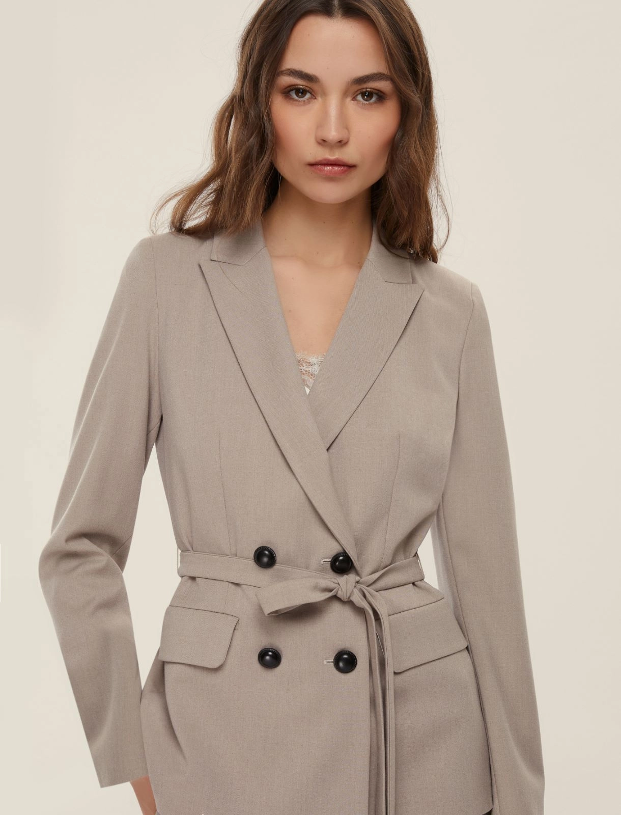 EMME MARELLA giacca donna blazer doppiopetto BELFORD 25250461612 002 BEIGE inverno 2025