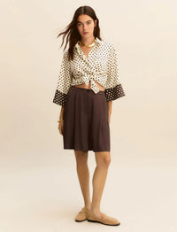 Thumbnail for EMME MARELLA camicia donna kimono fantasia EMMSEVERO 26151112412 007 PANNA MARRONE estate 2026