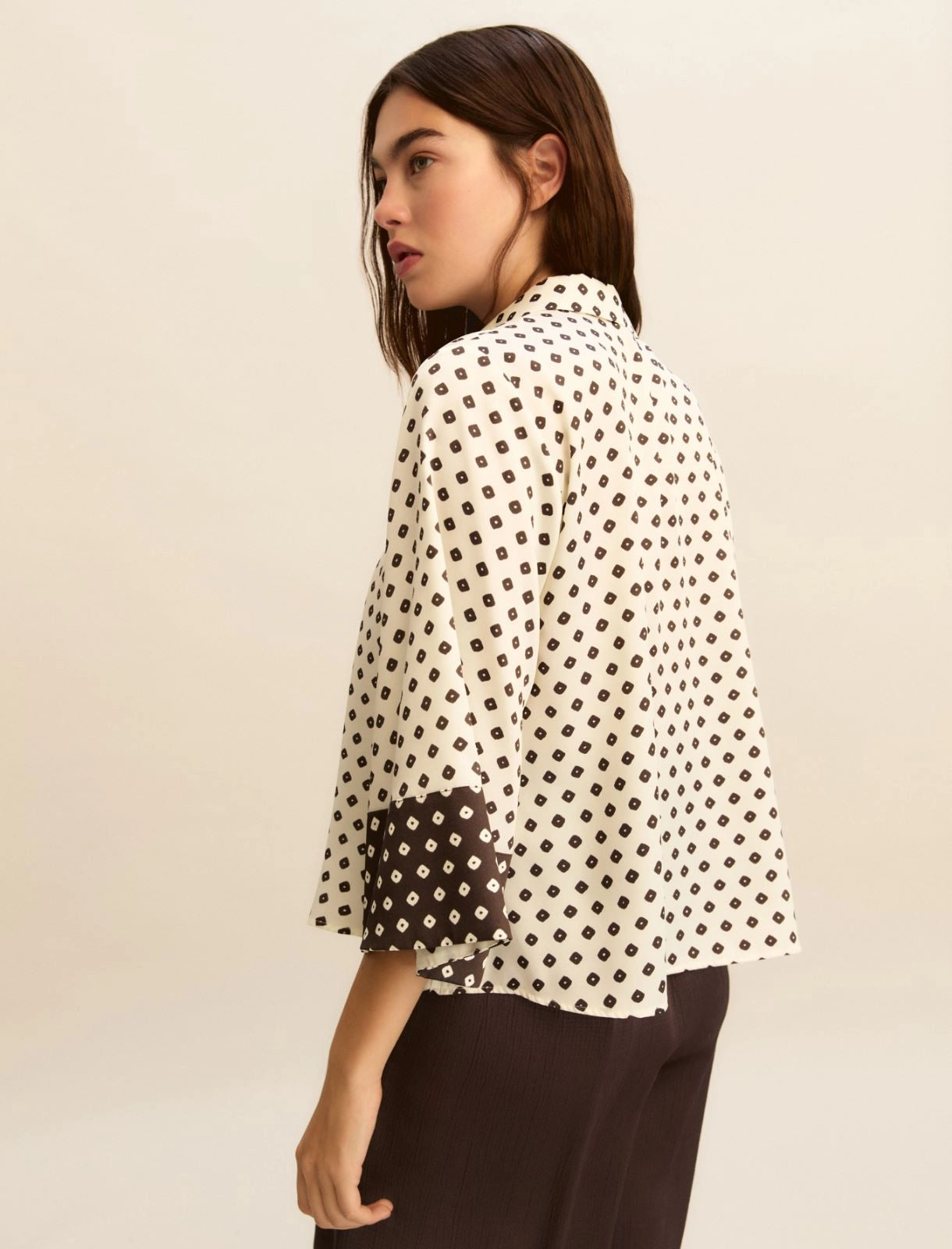 EMME MARELLA camicia donna kimono fantasia EMMSEVERO 26151112412 007 PANNA MARRONE estate 2026