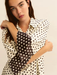 Thumbnail for EMME MARELLA camicia donna kimono fantasia EMMSEVERO 26151112412 007 PANNA MARRONE estate 2026