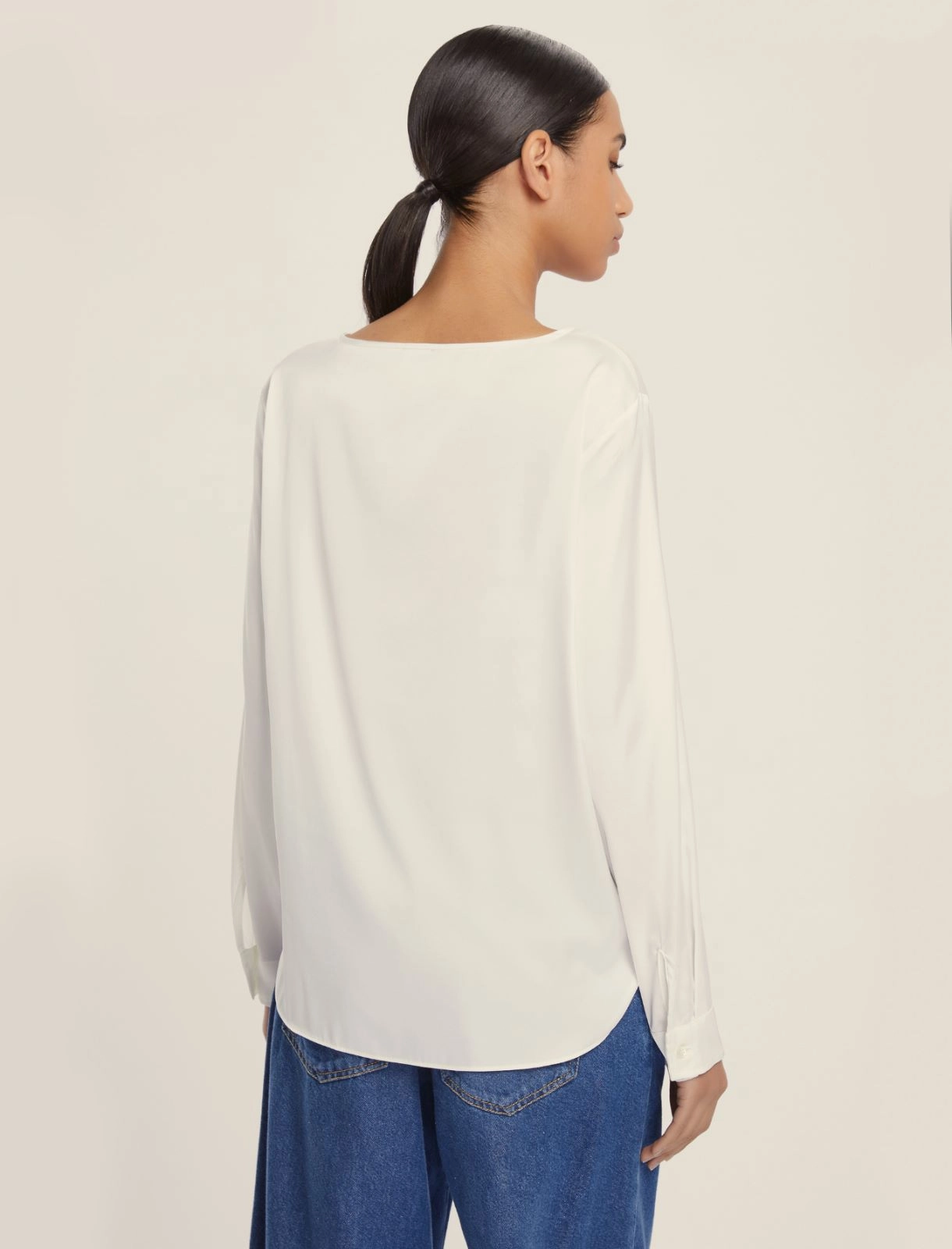 EMME MARELLA camicia donna blusa raso stretch MADERA 25251160412 001 BIANCO inverno 2025