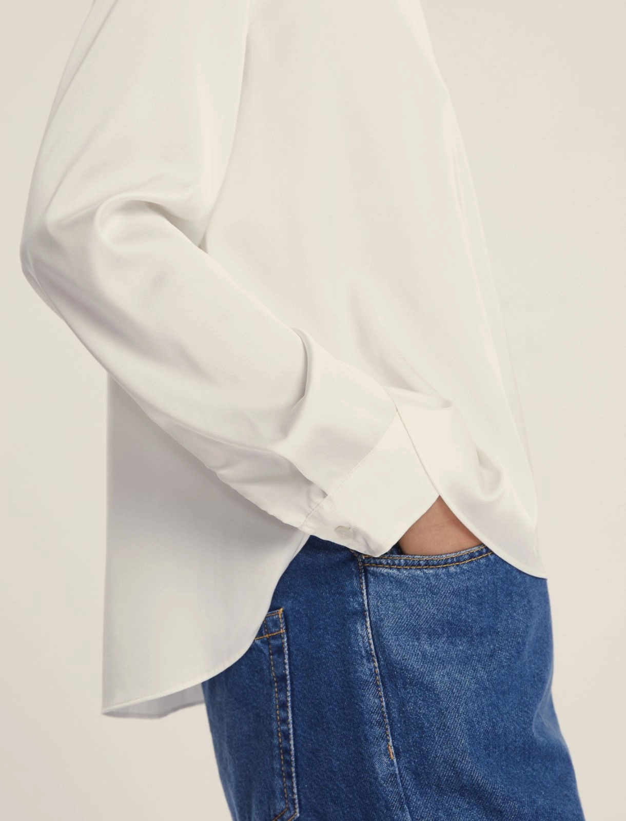 EMME MARELLA camicia donna blusa raso stretch MADERA 25251160412 001 BIANCO inverno 2025