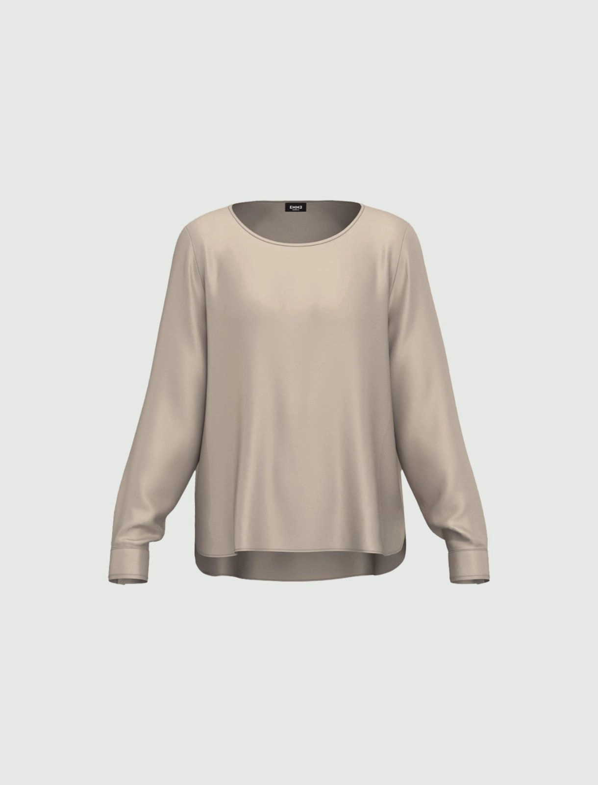 EMME MARELLA camicia donna blusa raso stretch MADERA 25251160412 002 SABBIA inverno 2025