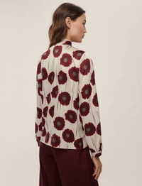 Thumbnail for EMME MARELLA camicia donna blusa  sciarpina FULVIA 25251161412 006 PANNA BORDEAUX inverno 2025