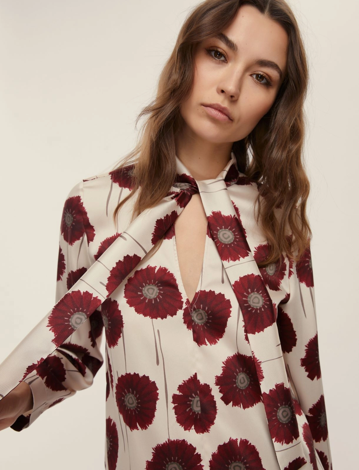 EMME MARELLA camicia donna blusa  sciarpina FULVIA 25251161412 006 PANNA BORDEAUX inverno 2025